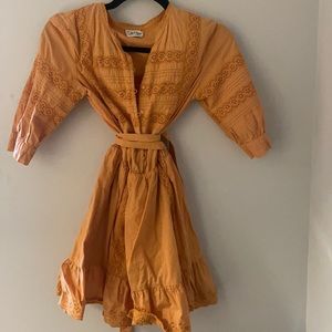 Aritzia, Sunday Best mini cotton sun dress. Puff sleeve and tie for waist.